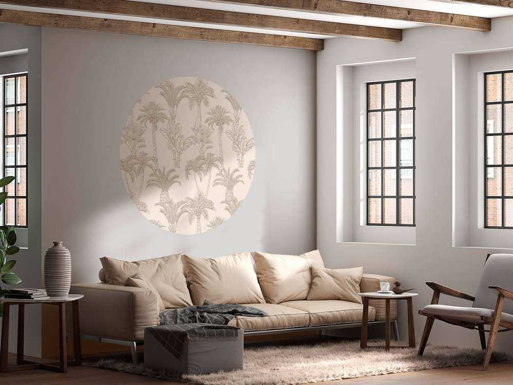 Jungle line-art beige