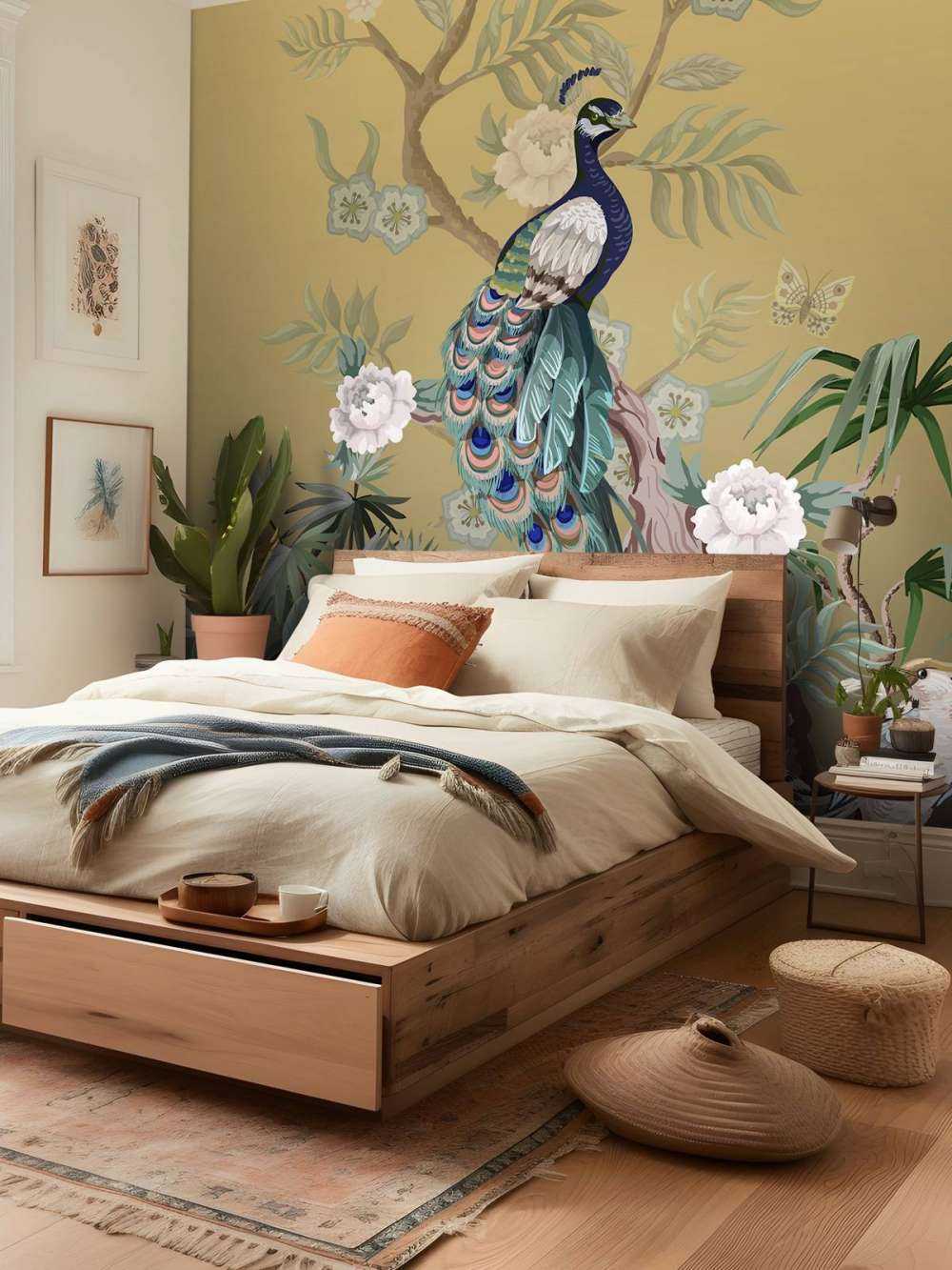 Peacocks and Peonies - Gold