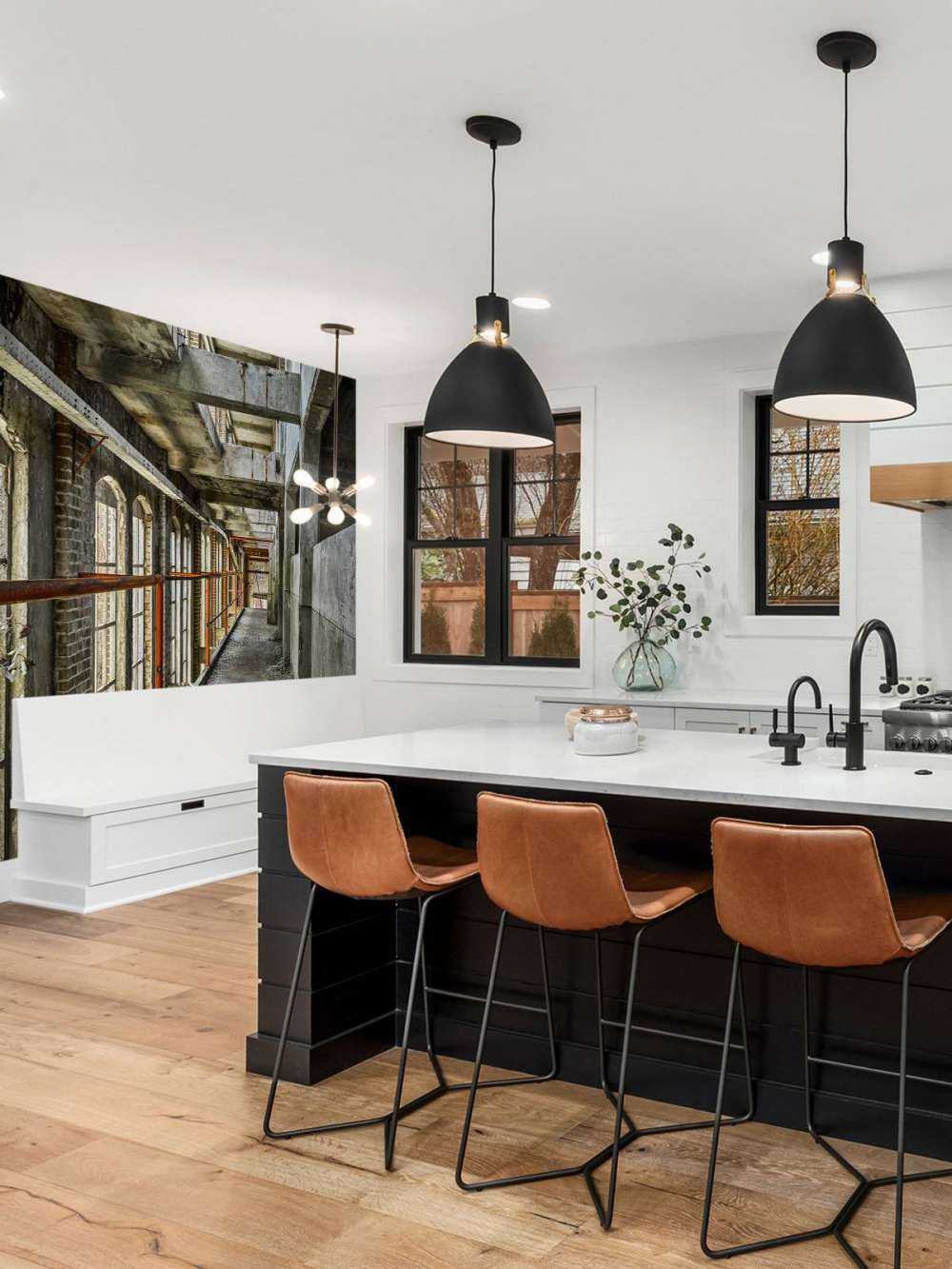 Footbridge in abandoned building