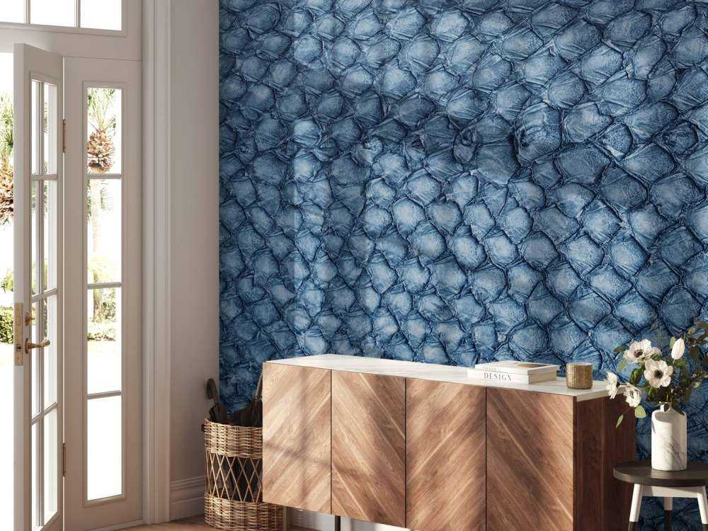 Structure of salmon skin in blue