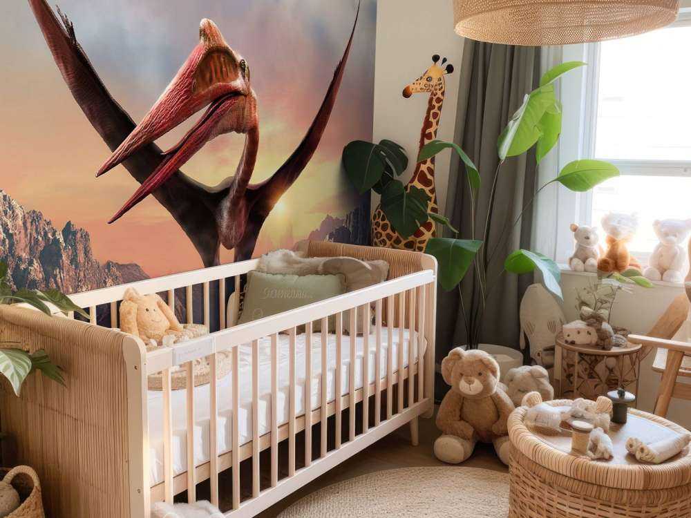 Quetzalcoatlus flying over mountains