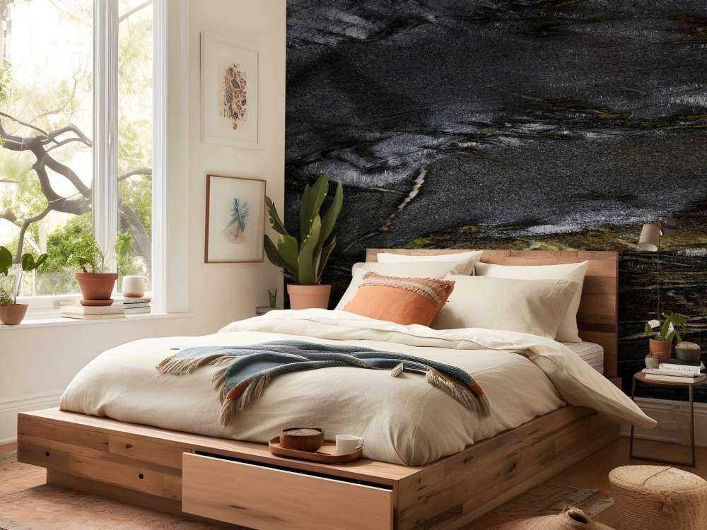 Dark marble with fine lines