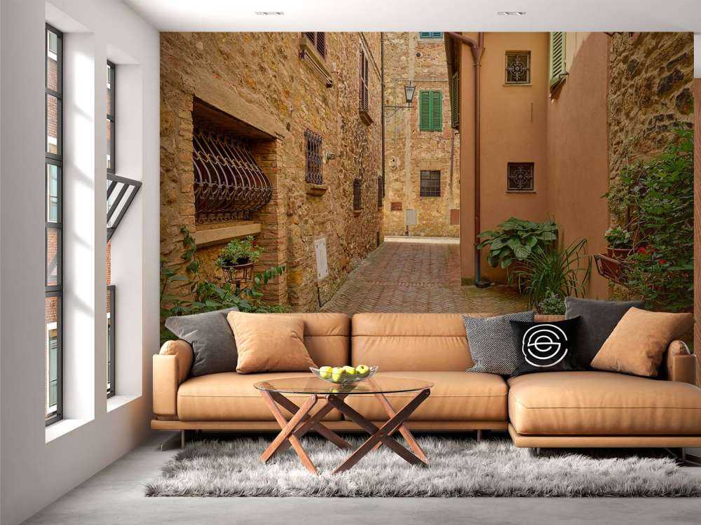 Street with plants and flowers