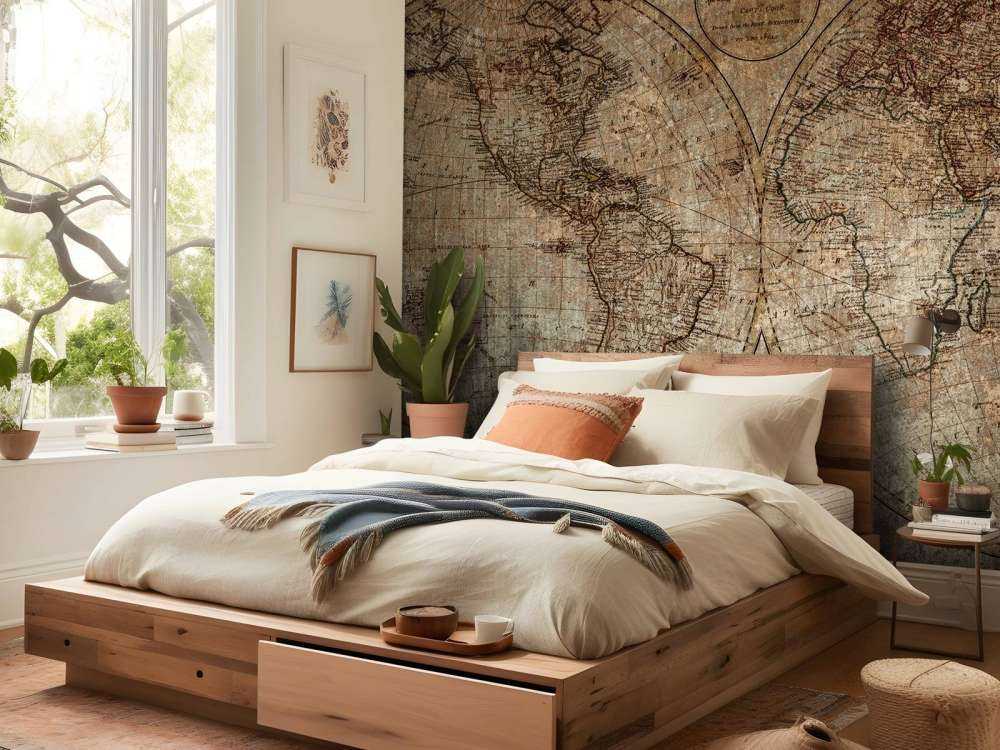 Old world map drawing