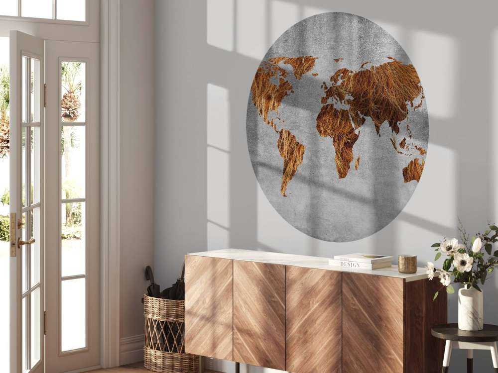 World map with texture