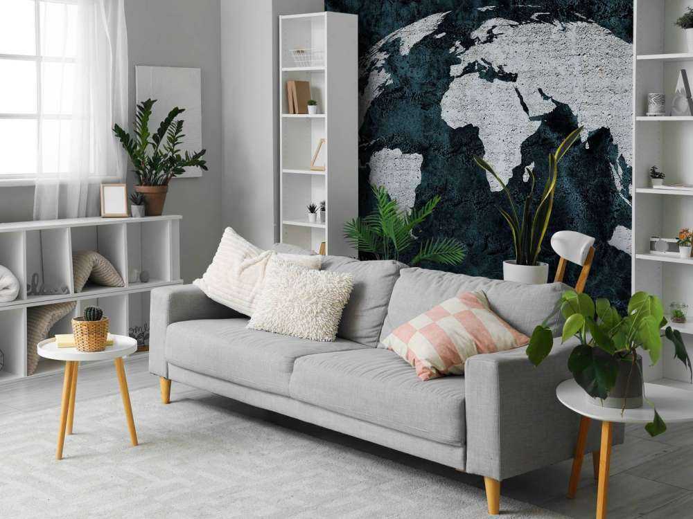 World map concrete structure