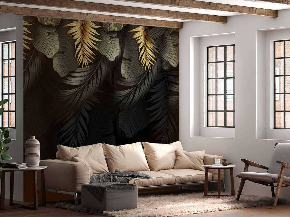 Leaves on dark background