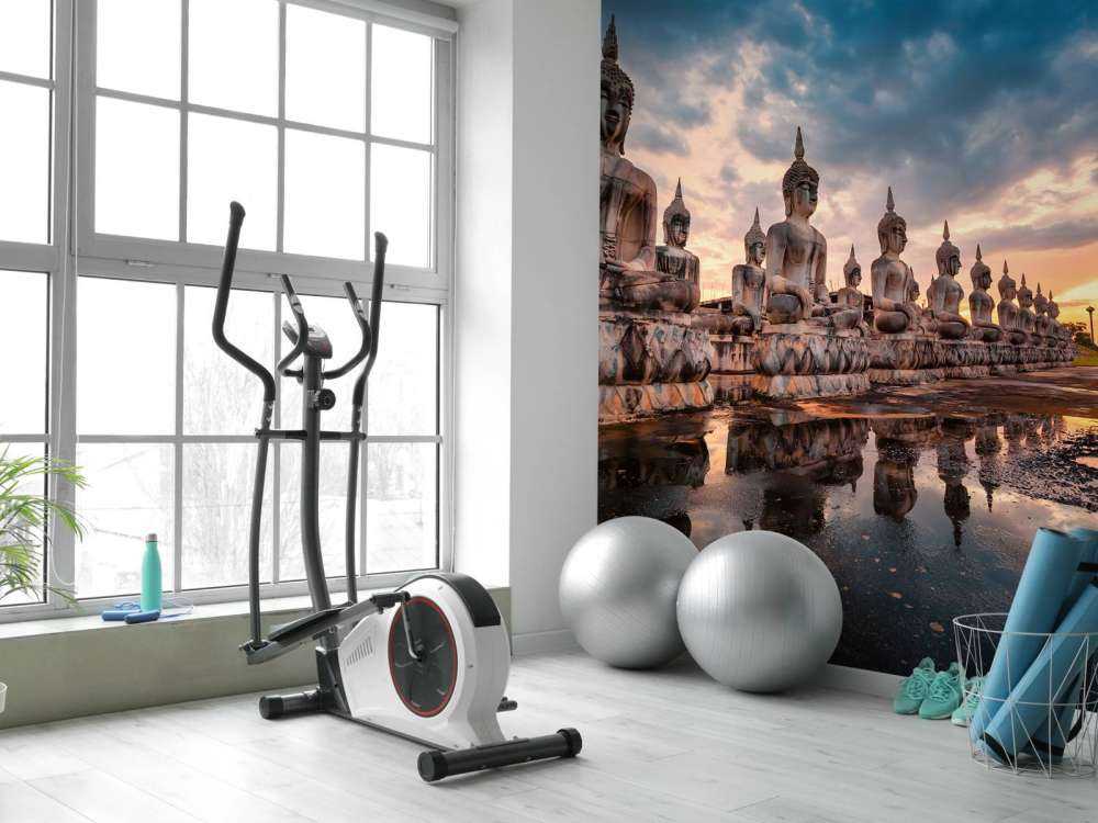 Buddha statues on water