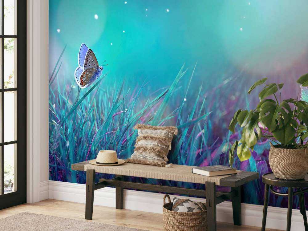 Butterfly in the morning dew