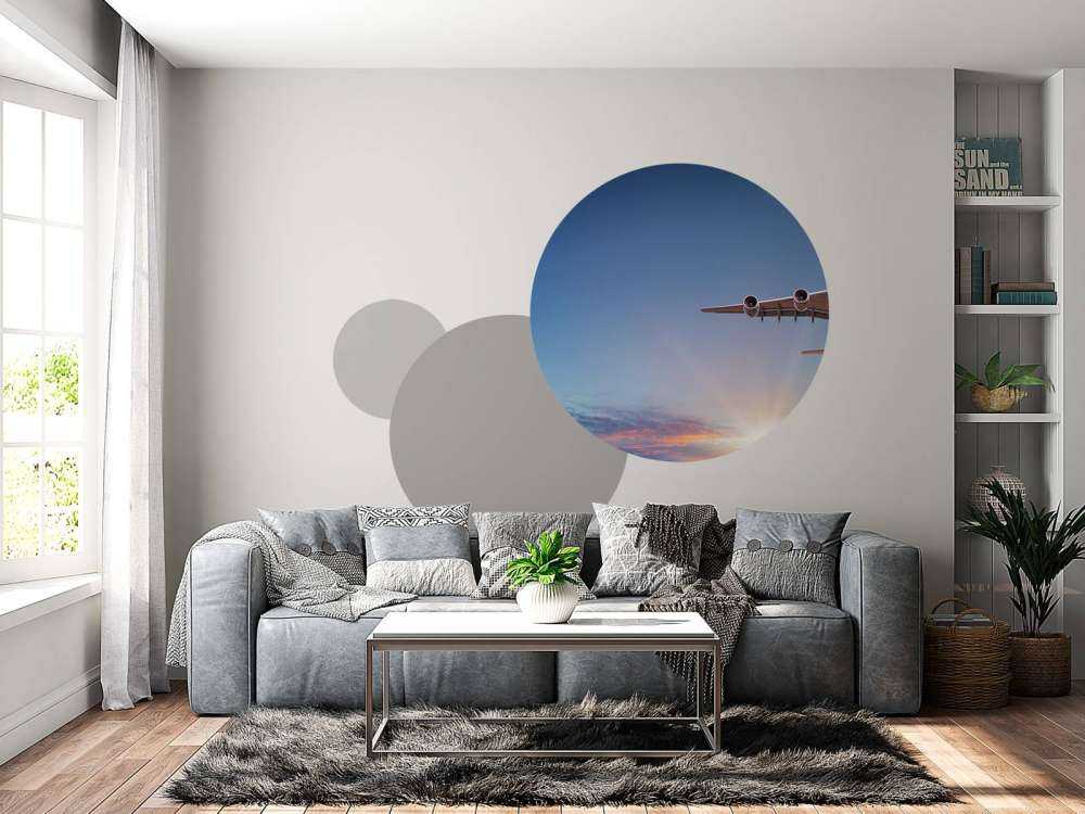 Airplane with beautiful sun