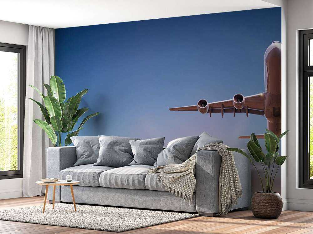 Airplane with beautiful sun