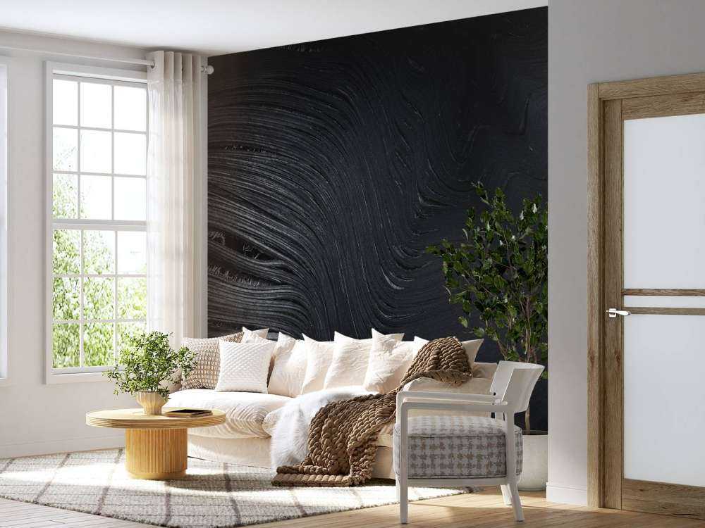 Old palm leaf in black and white