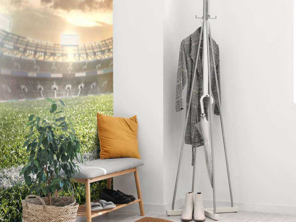 Stadium with artificial turf