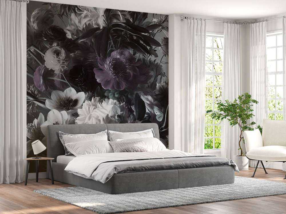 Big bouquet with purple anemones