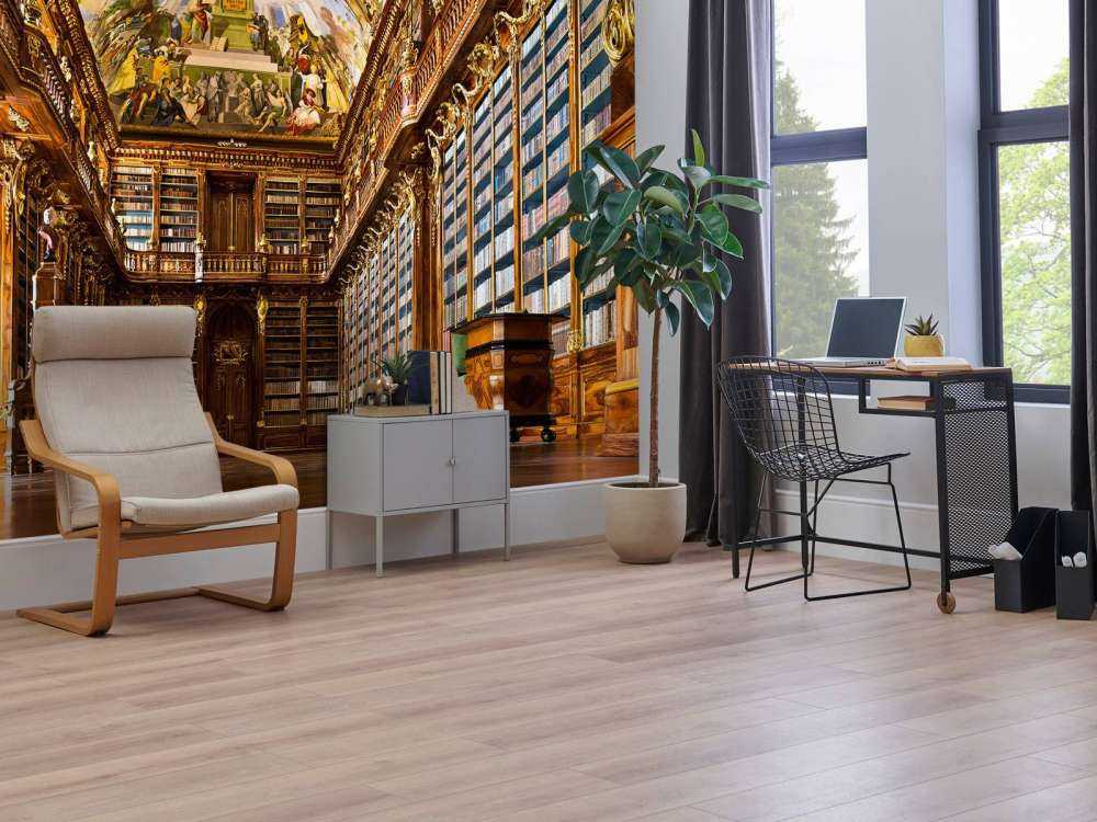 Historical library in warm wood