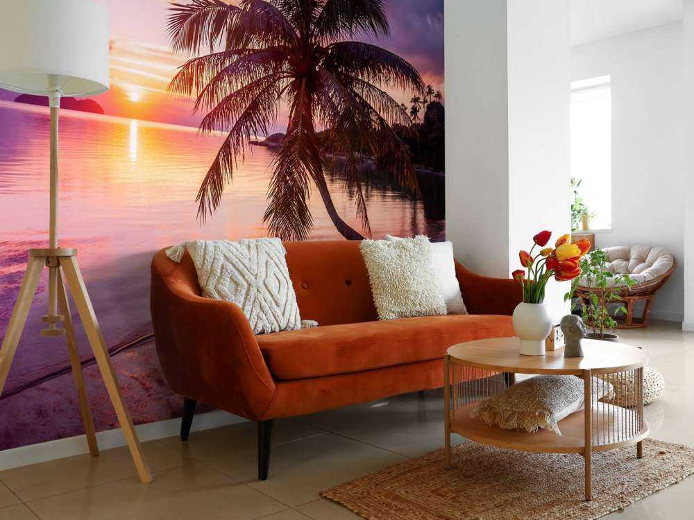 Palm tree at a sunset