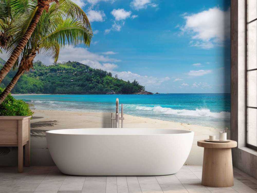 Beautiful beach with palms