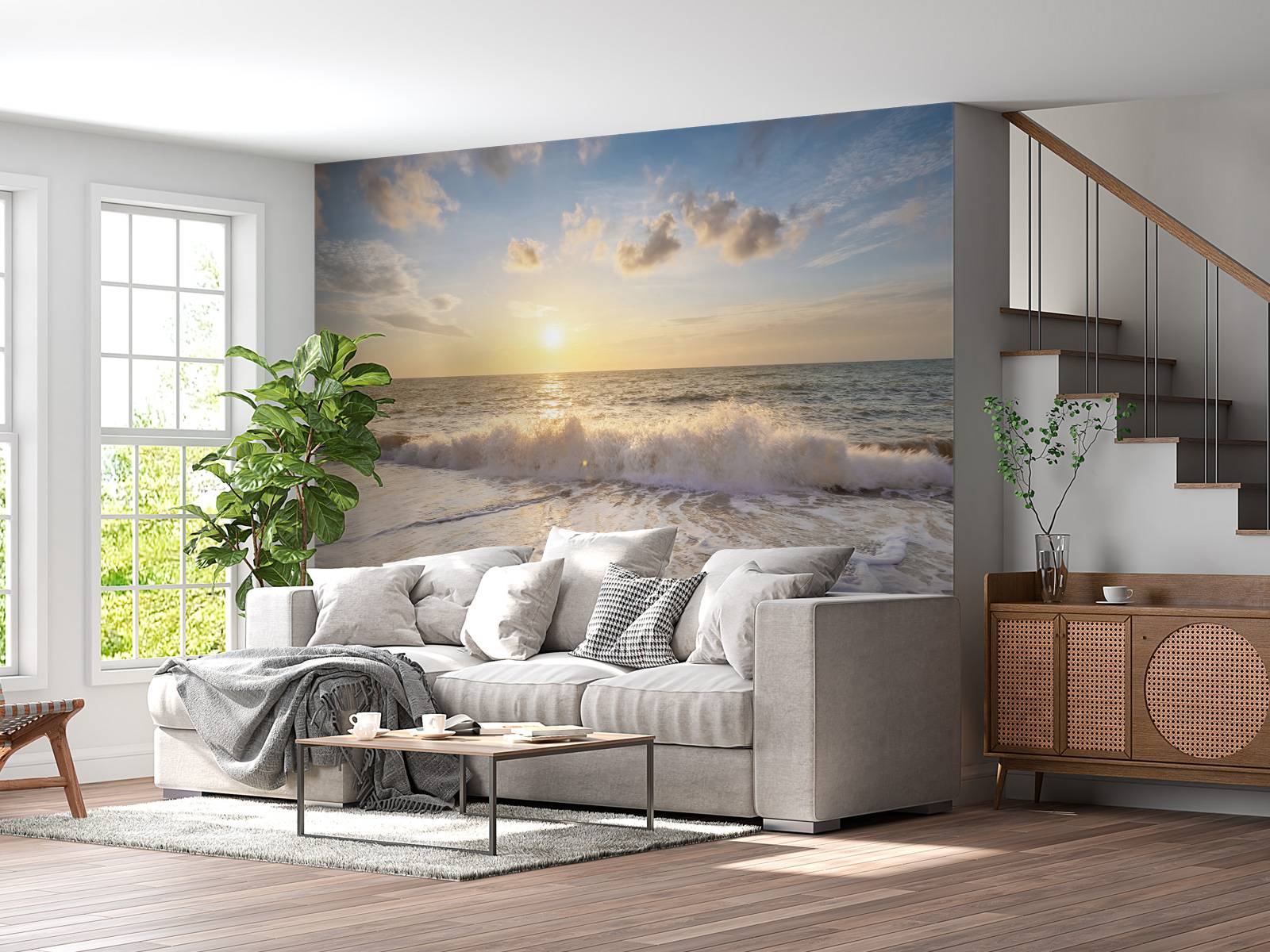3D BEACH WAVES 321NA Floor WallPaper Murals Wallpaper Mural Print AJ AU