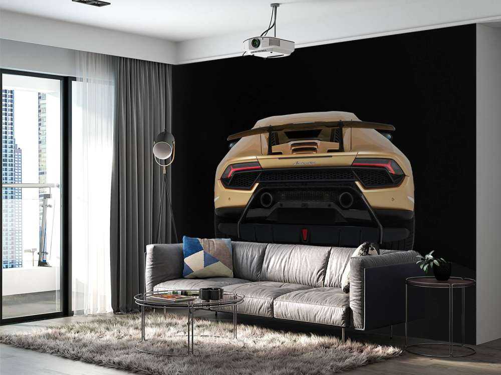 Lamborghini Huracán - Rear view, black