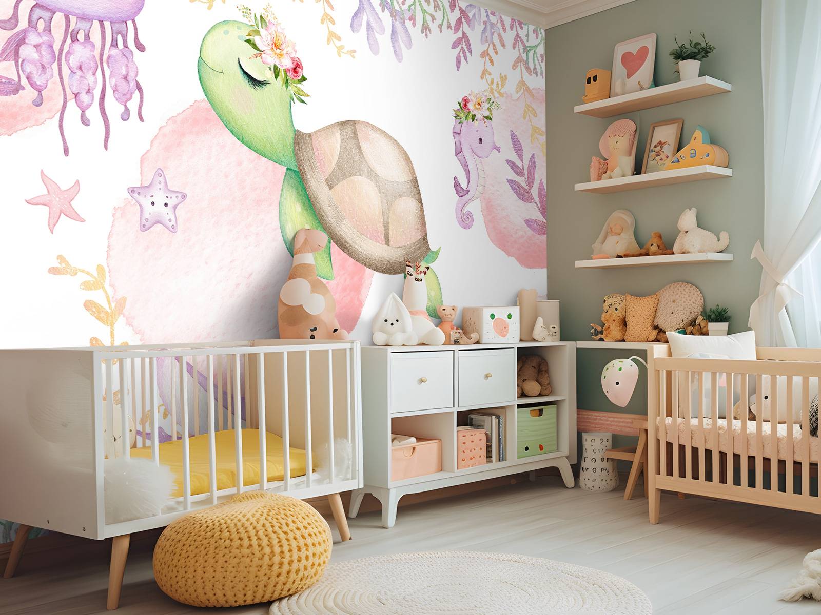 Pink sea baby room