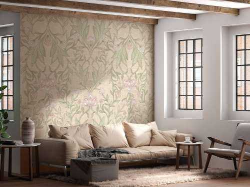 Morris floral damask - peach fuzz