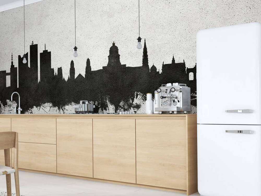 Watercolor skyline, Brussels