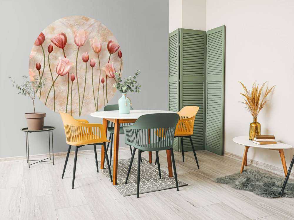 Pink waving tulips