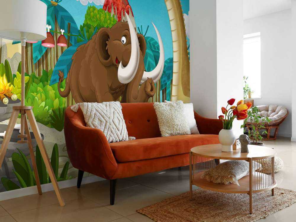 Dinosaur and a mammoth