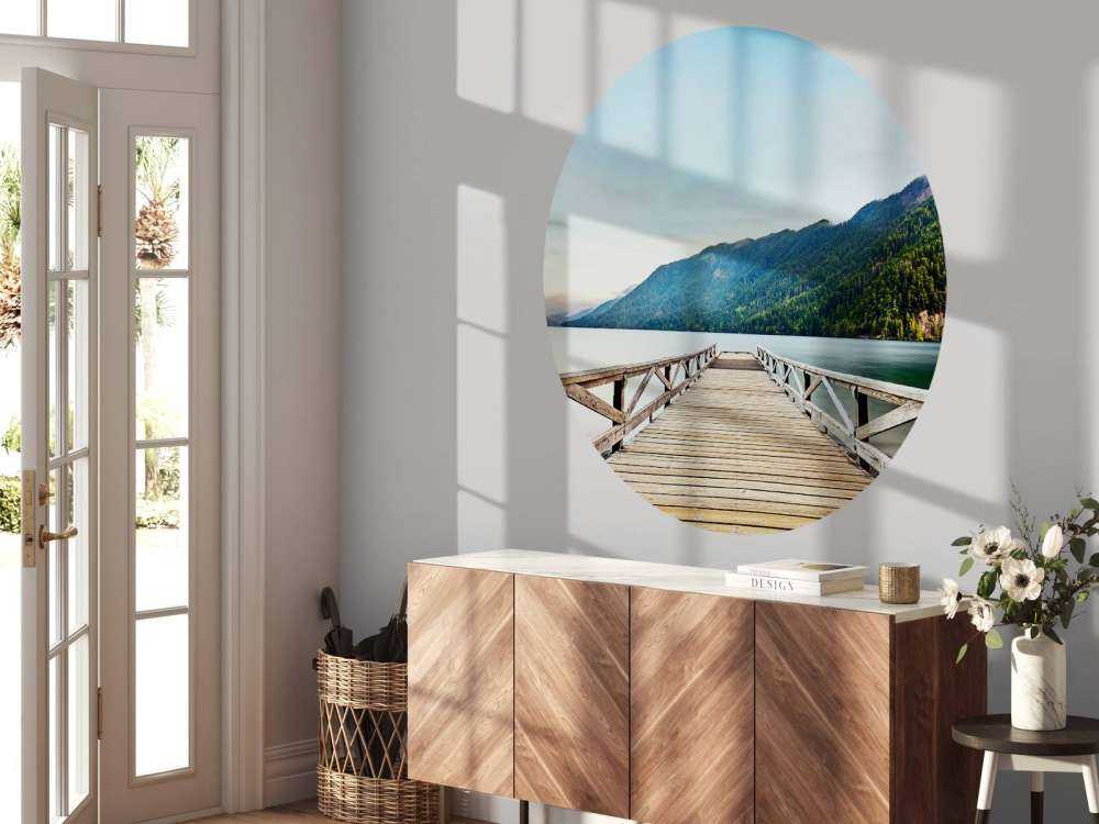 Long wooden scaffolding in more 