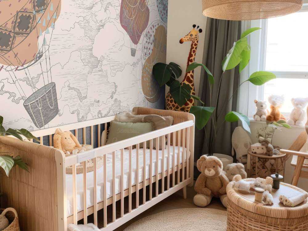 Colored hot air balloons