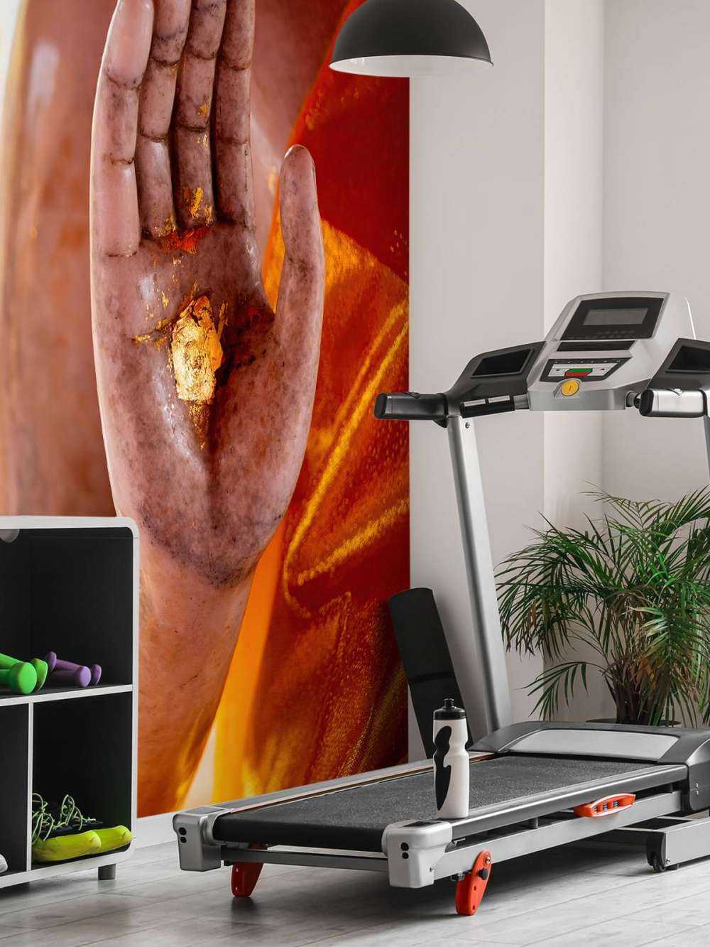 Palm with gold plaque Temple complex Bangkok (Thailand)