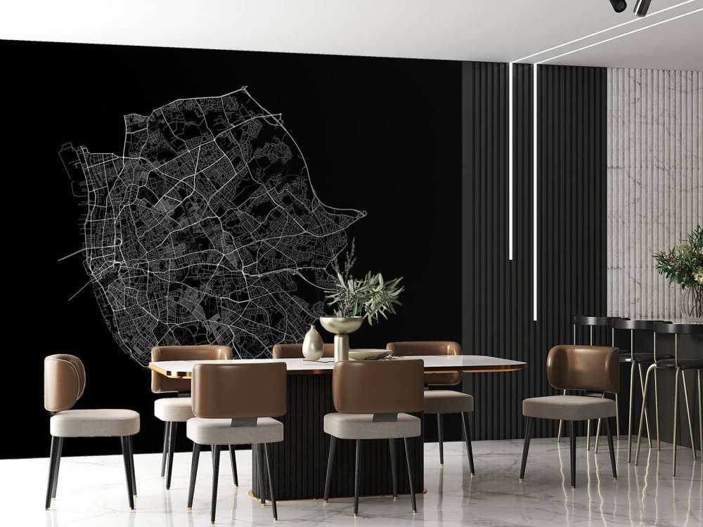 Plattegrond van Liverpool, zwart