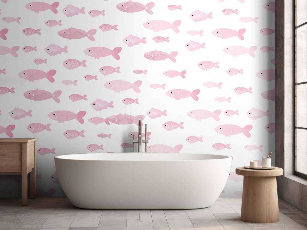 Roze visjes print