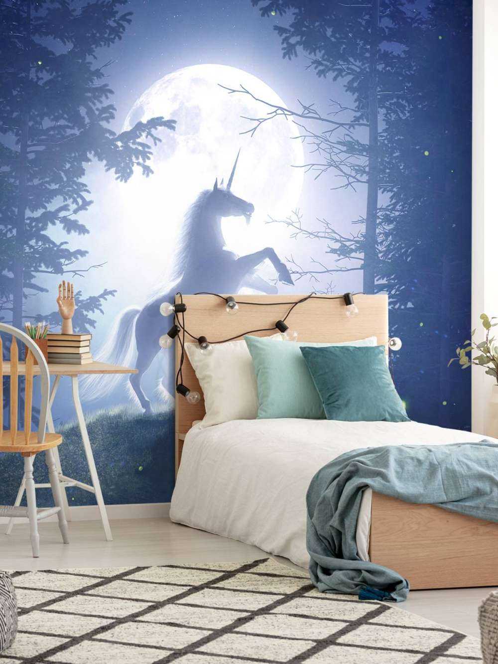 Unicorn at full moon