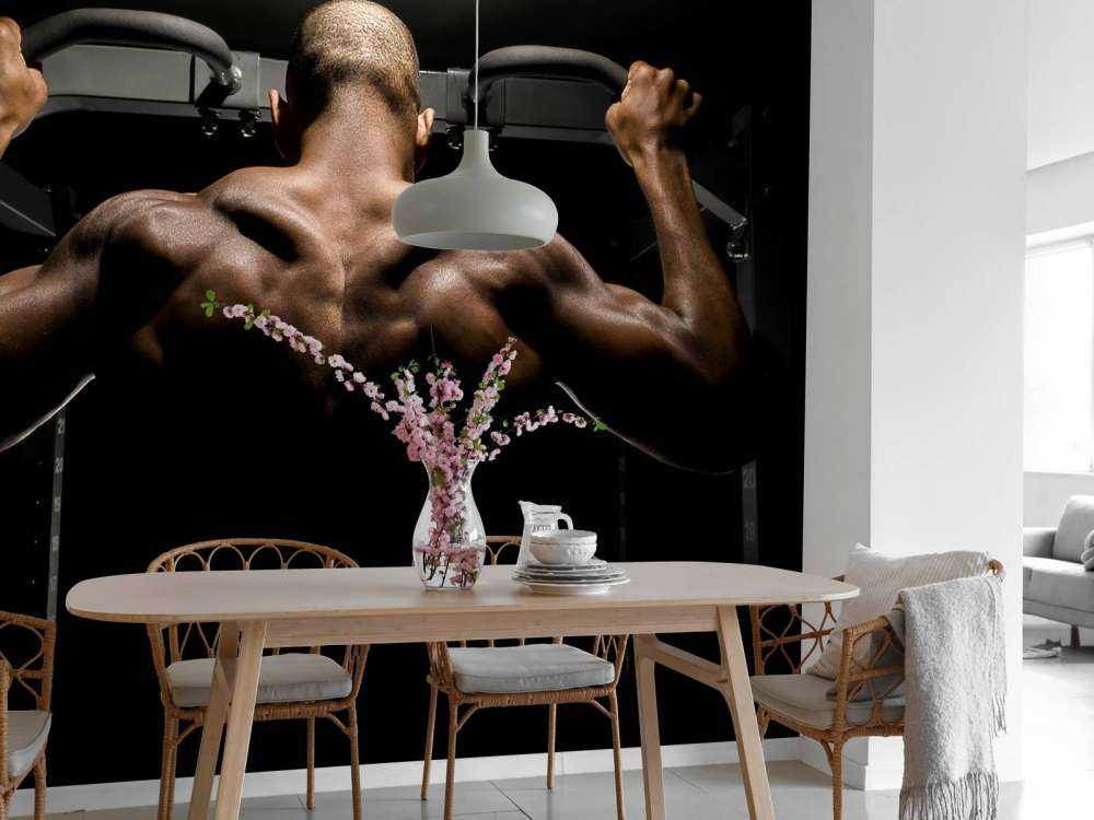 Man with a muscular back