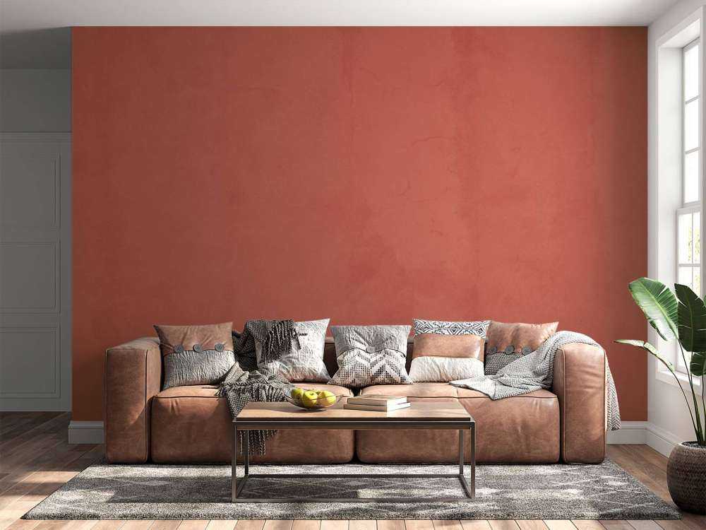 Discoloured red concrete