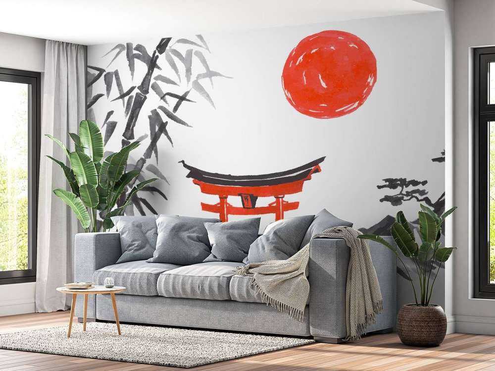 Japanse tekening van Miyajima