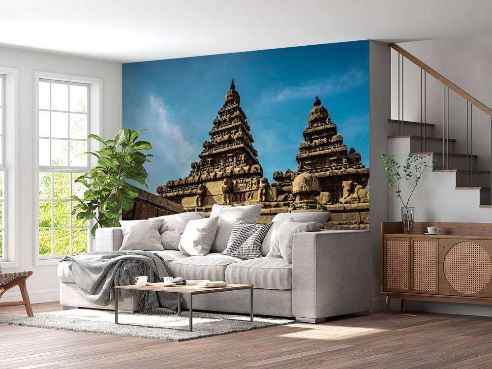 Tempels met blauwe lucht