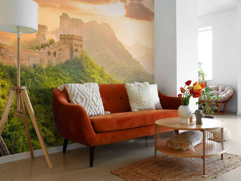 Chinese muur bij zonsopkomst