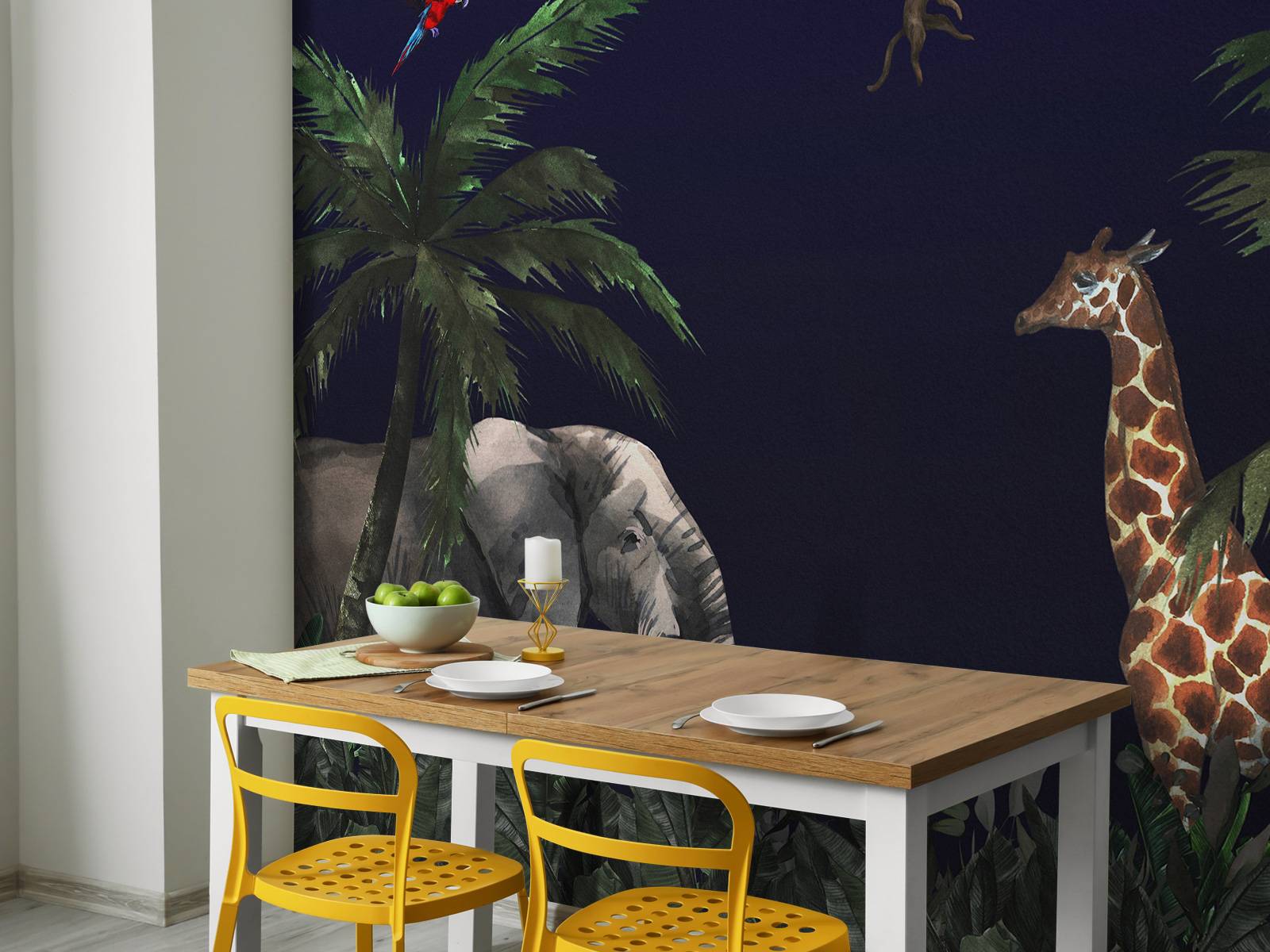 Jungle animals at night