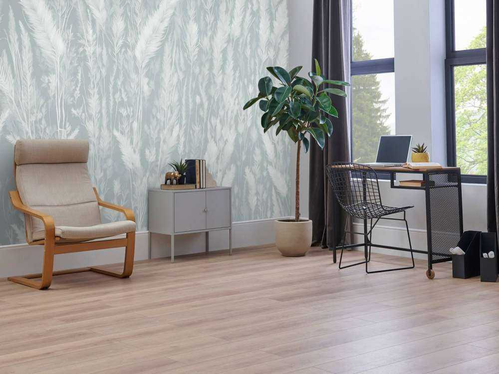 Wall of field grasses - mint green