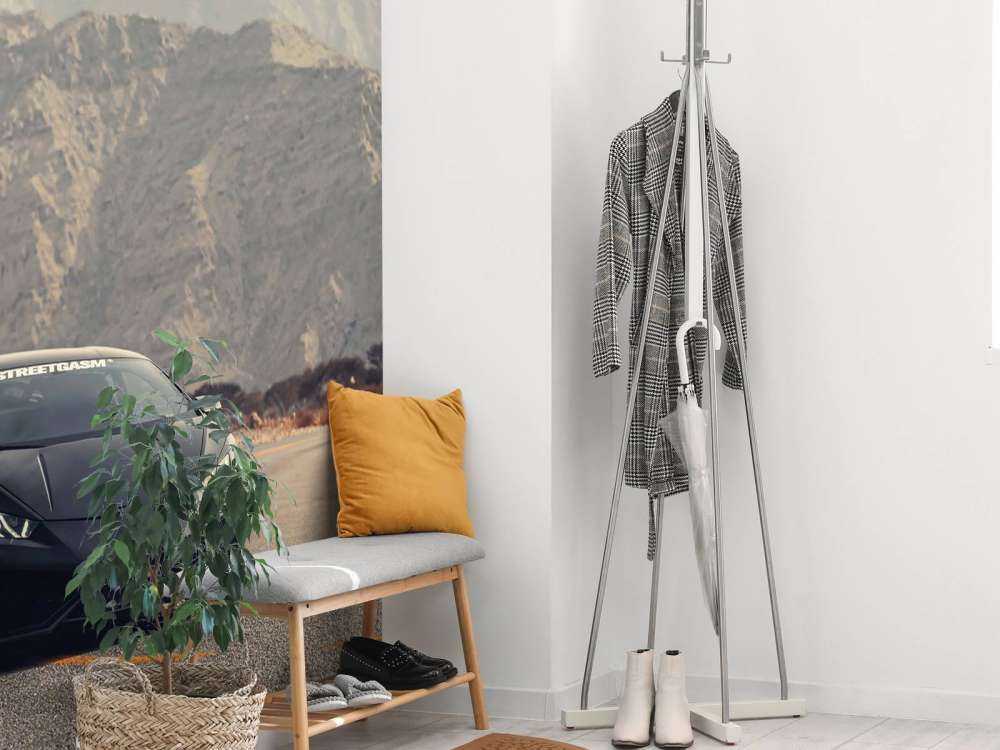 Black supercar in desert