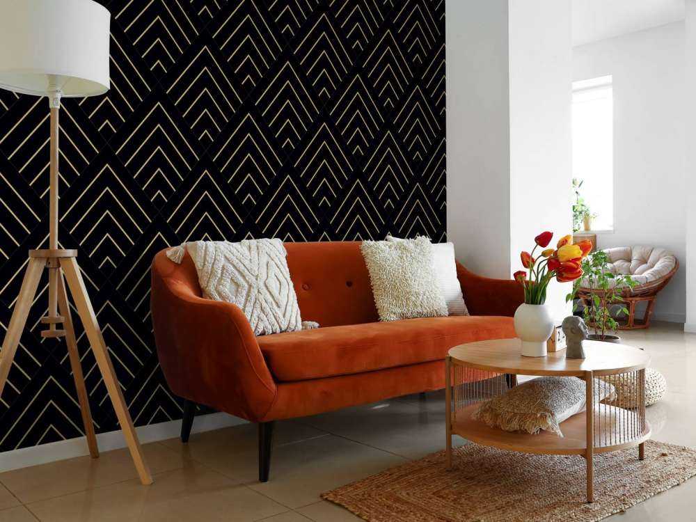 Golden lines, black