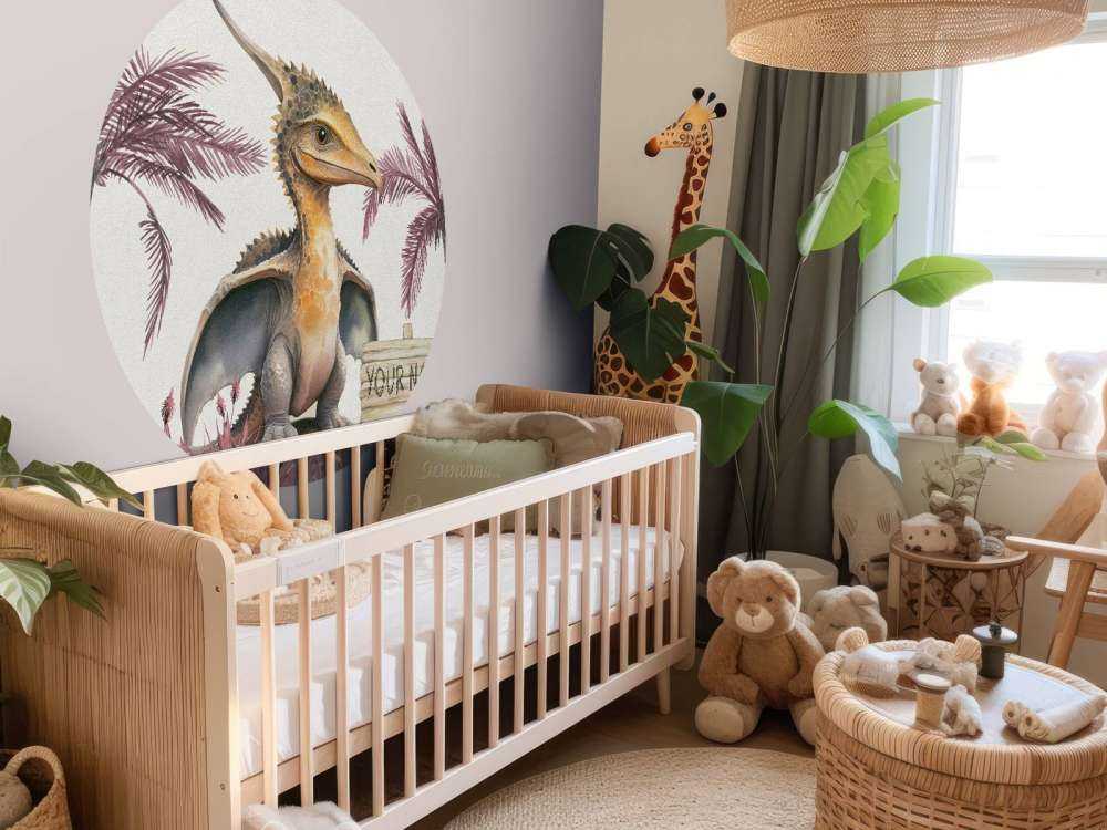 Baby pteranodon in the pink jungle