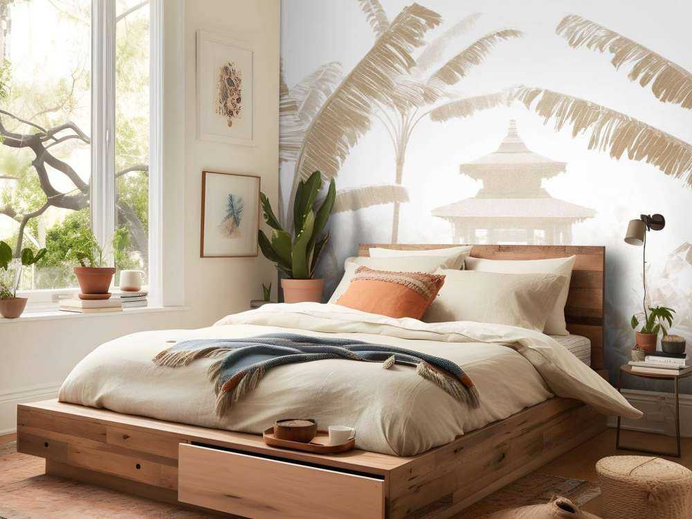 Misty Temple Garden, taupe