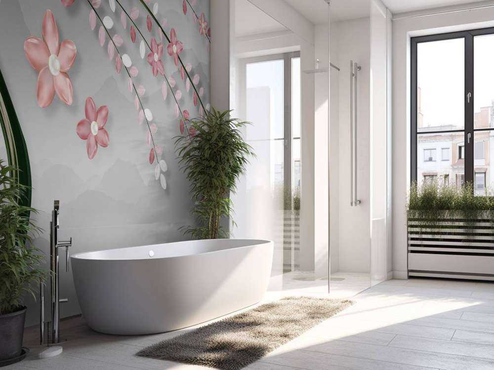 3D tree with pink flowers