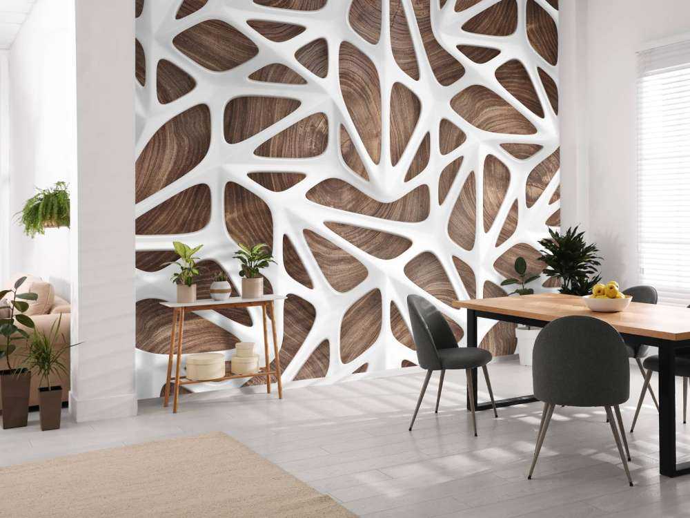 White pattern on wood
