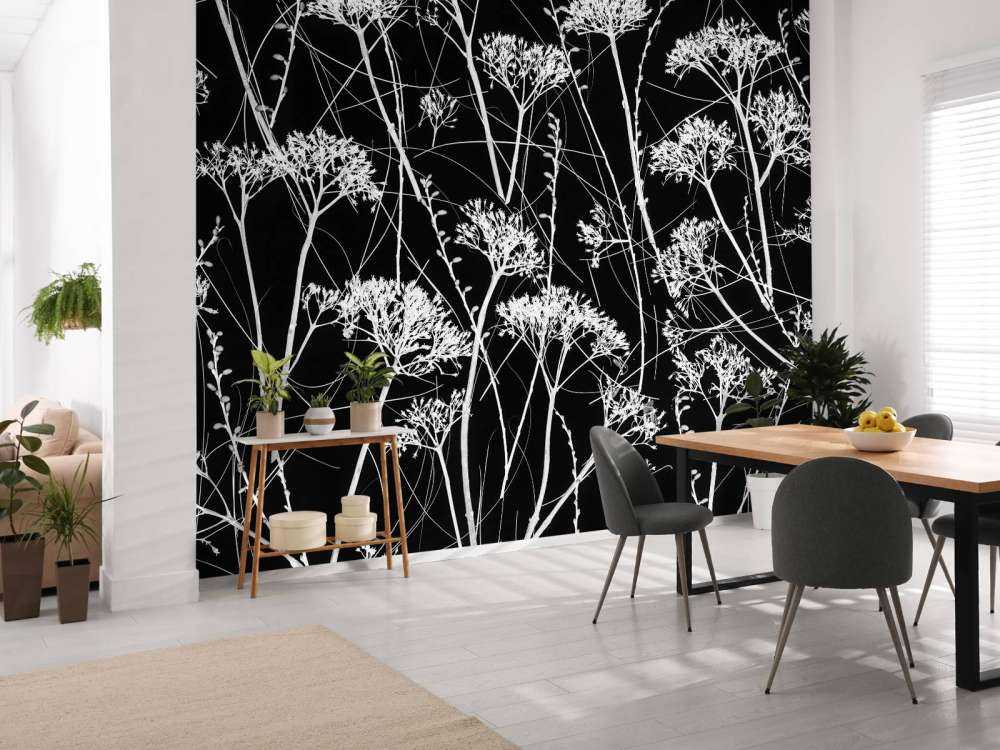 Silhouette of dried plants