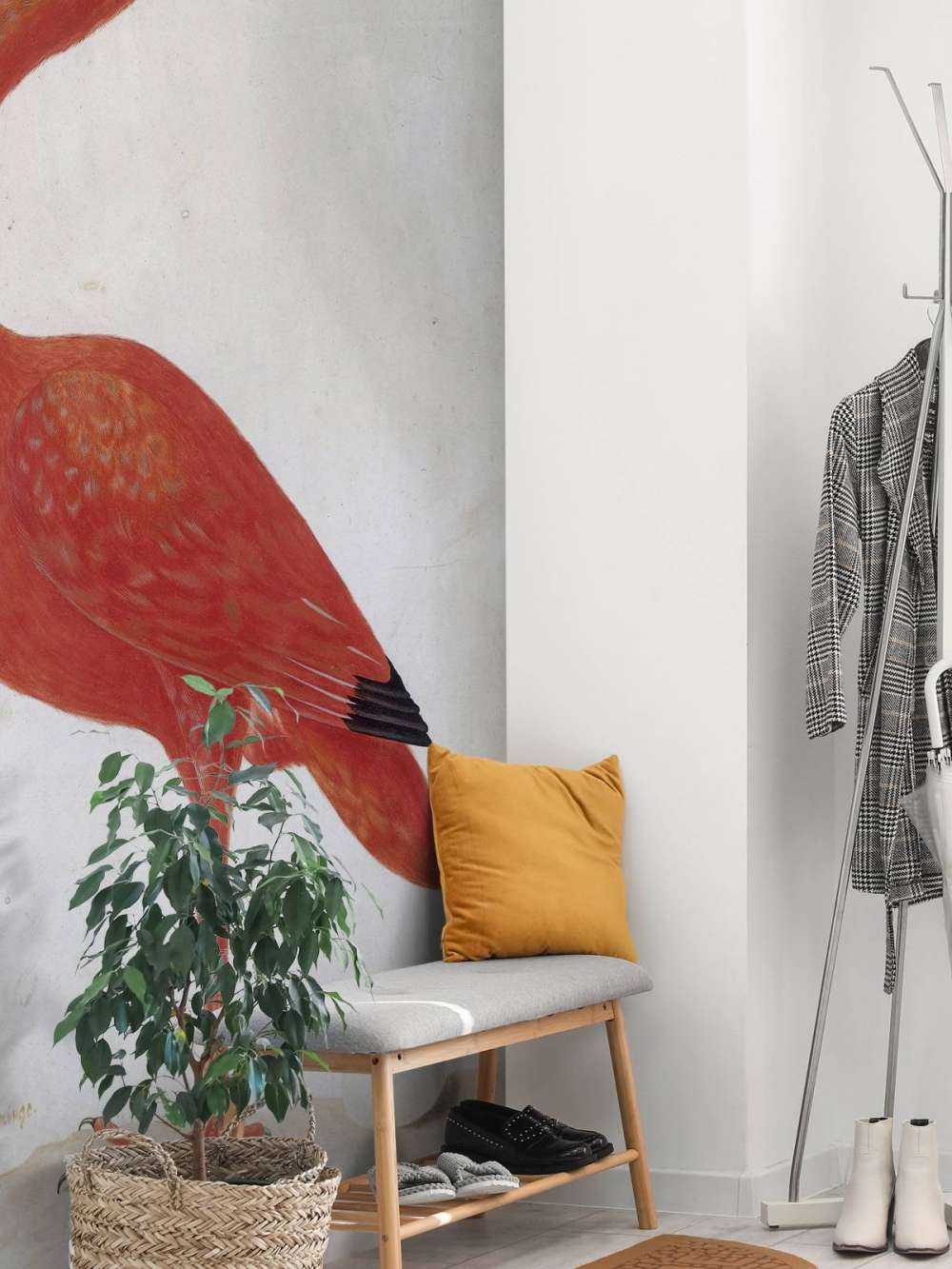 Red Ibis with an egg