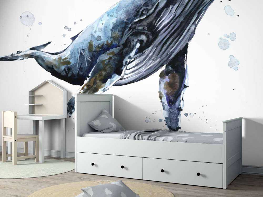 Humpback whale in watercolour